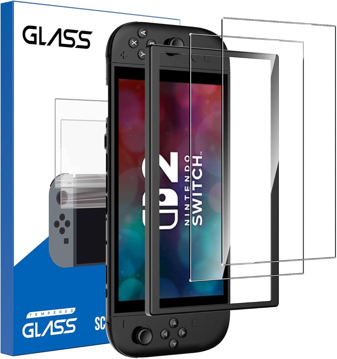 Anoowkoa 2 Stück Panzerglas für Nintendo Switch 2 Model 2025 Mit Positionierhilfe Schutzfolie 9H Härte Gehärtete Folie HD Vollbild Handyfolie Hartglas Anti-Kratzer Displayfolie