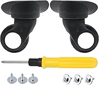 Vista 2 de RDEXP Juego de 2 ruedas negras de 1.92 pulgadas de diámetro de rueda izquierda y derecha con 6 tornillos para estuche de viaje de repuesto