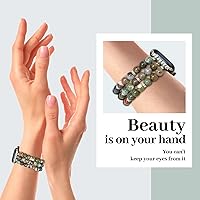 Vista 97 de JR.DM Natural Stone Beaded-Bands Women Compatible with Apple Watch Series 11 10 9 8 7 6 5 4 SE 3 2 1 Fashion Stretch Handmade Bracelet Fancy Boho
