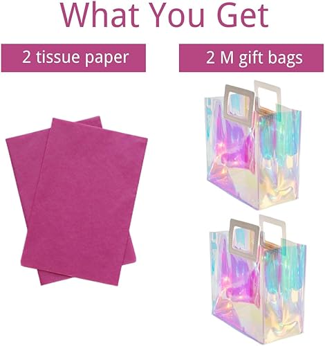 Miniatura 2 de VUOJUR 2 M 11'' Bolsas de regalo holográficas con papel de seda - Orquídea