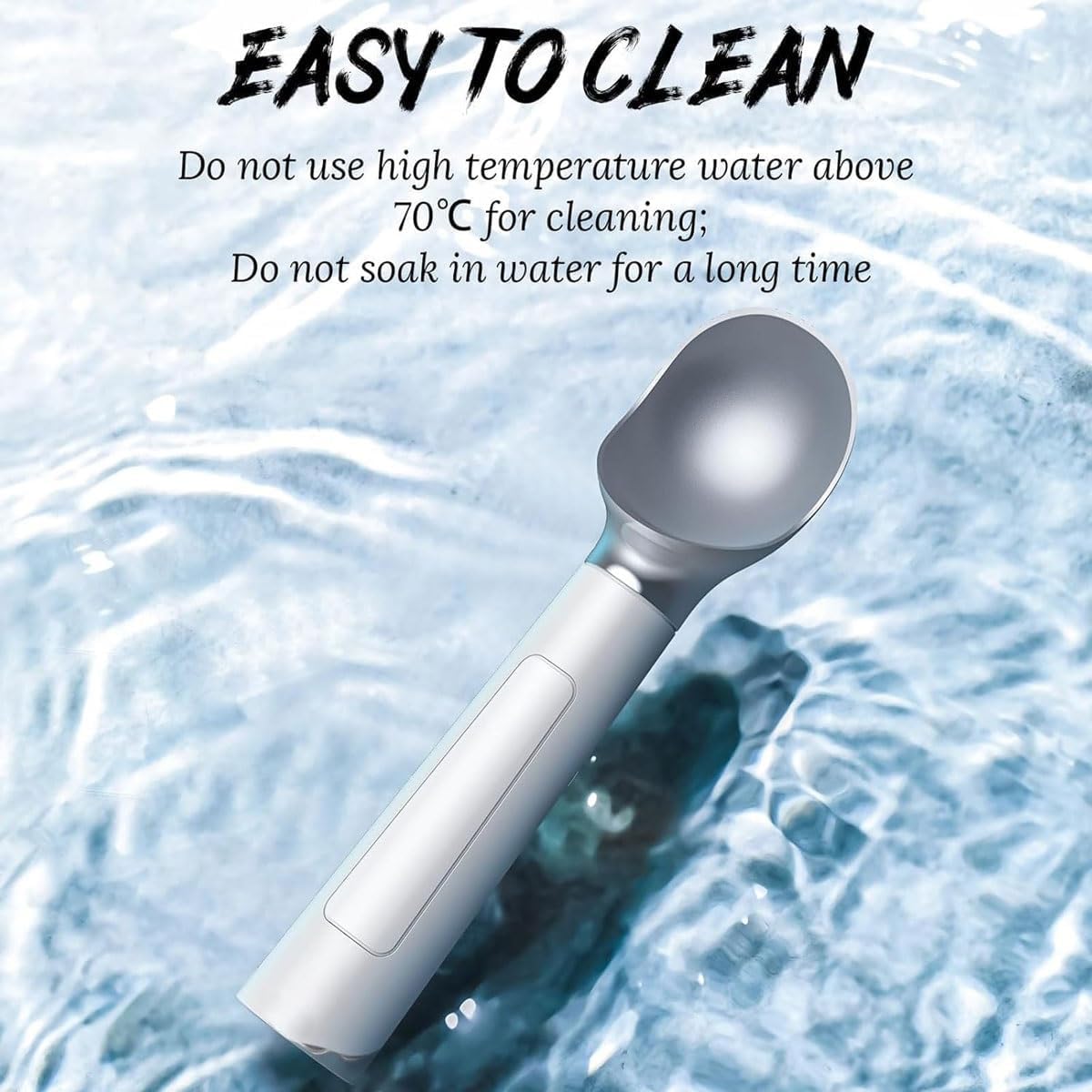 Cuchara eléctrica recargable para helado, cuchara termostática calentada de 2 onzas, impermeable IP67, fácil de limpiar, para todas las edades