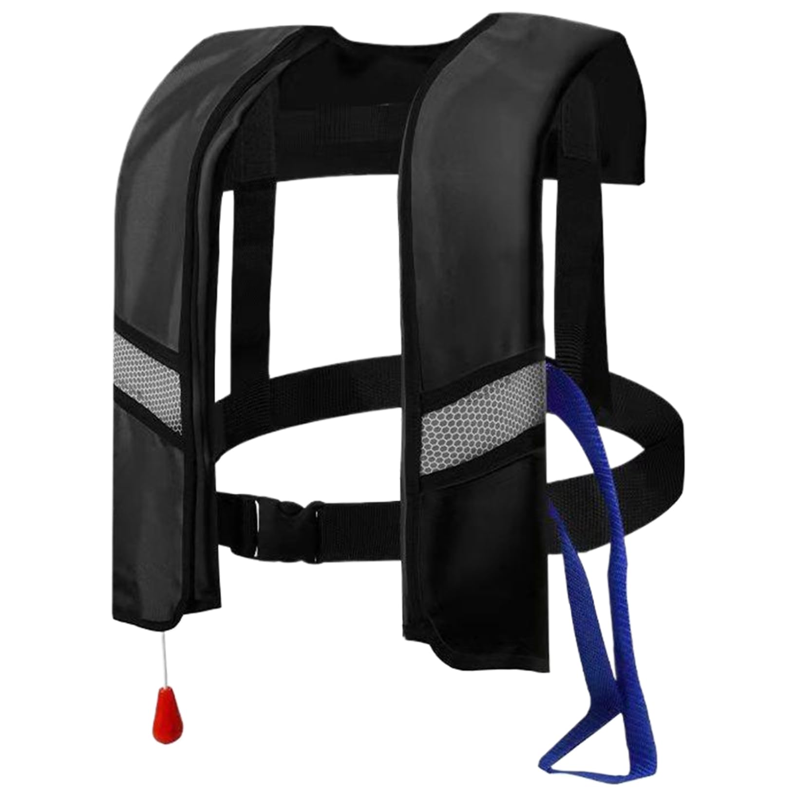 Giles de sauvetage gonflables pour les adultes Inflation automatique 150N Natte de boucle réglable en nylon avec des bandes réfléchissantes et sifflement la vie en tube supplémentaire (une taille