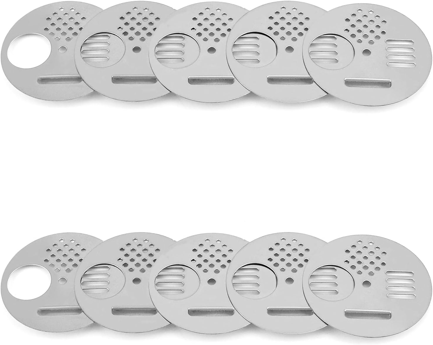 QWORK 10pcs Stainless Steel Beehive Entrance Gates, Round Bee Nest Door Vents, Beekeeping Tools, 6.8cm/2.7Inch Bee Hive Disc Disks
