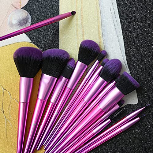 Makeup Brush Set Professional Makeup Brushes Premium Synthetic Kabuki Brush for Foundation Concealer Eye Lip Face Blending Cosmetic Kit 15Pcs (Pink)
