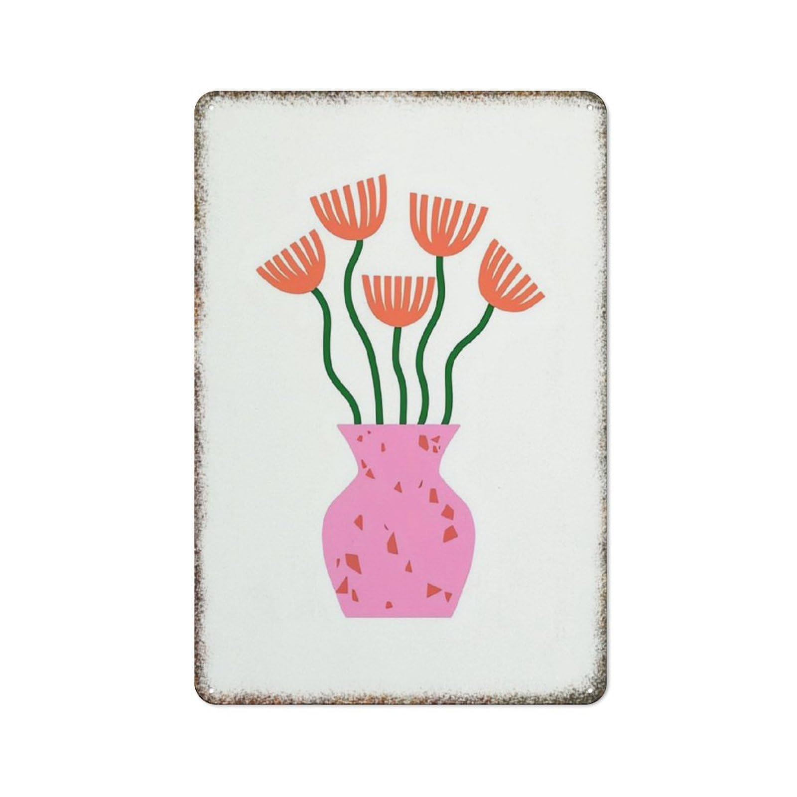 Girly Colorful Flower Bouquet Farmhouse Retro Metal Wall Decor Sign 8x12 inch
