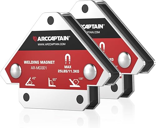 ARCCAPTAIN Imanes de soldadura 2pcs 25LB Juego de imanes de soldadura, soporte de soldadura magnético, accesorios de soldadura de poder de sujeción