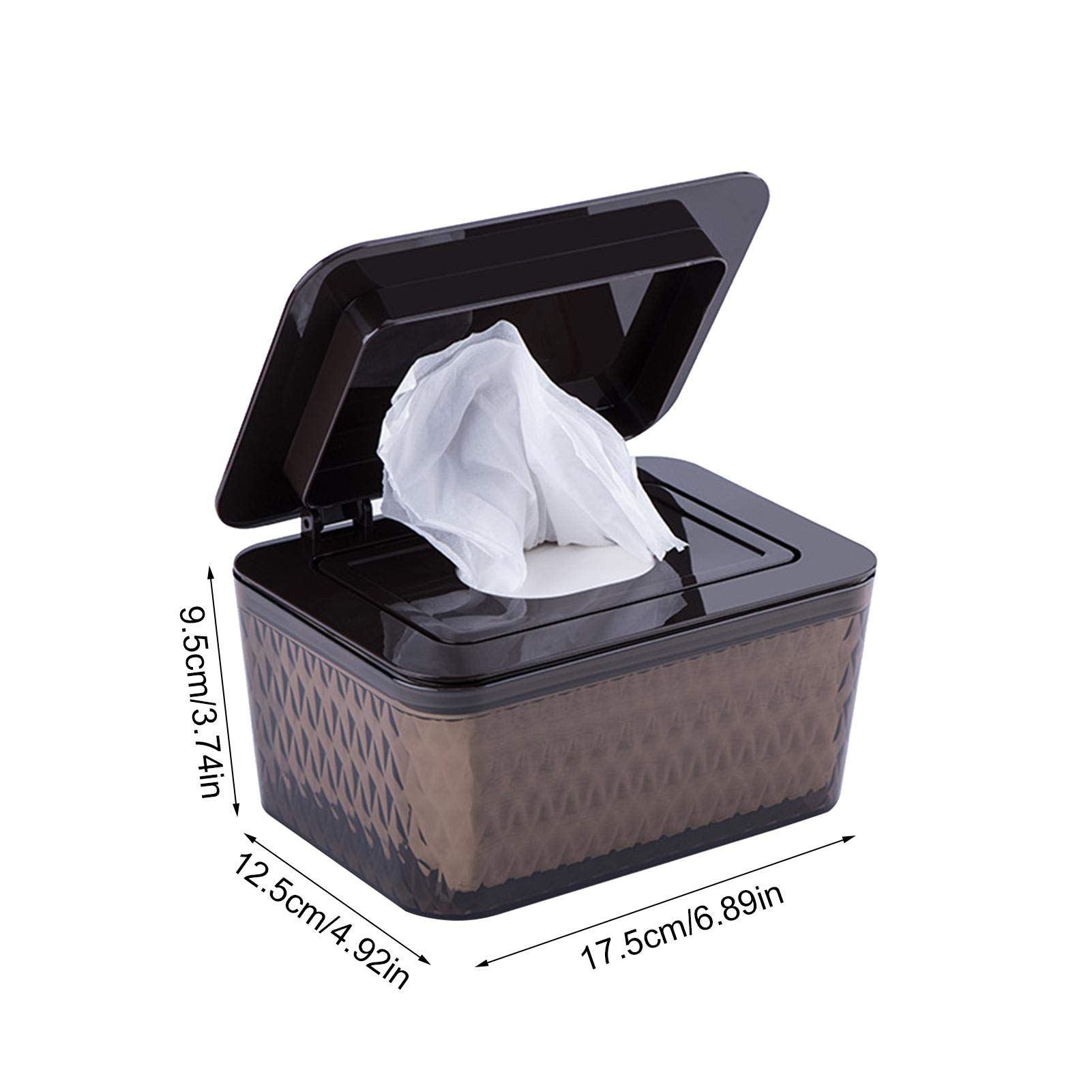Rhinoon Wipes Dispenser, Seal-Designed Wipe Case Dustproof Paper Towel Container with Lid Wet Tissues Storage Box for Bathroom Bedroom Kitchen