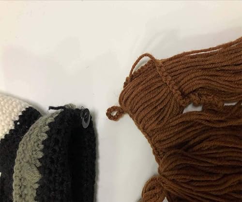 Miniatura 6 de YEKEYI Sombrero de cuerno de barba vikingo gorro de invierno cálido máscara de lana tejida divertida gorra de calavera