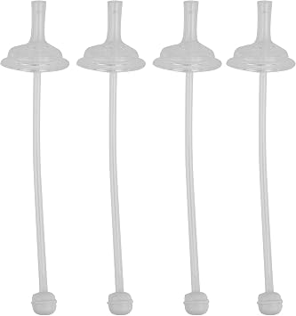 4 Straws for Baby Bottle Accessories Wide Mouth Bottle Sippy with Gravity Ball Professional Clear Silica Gel Baby Feeding Ply Wide Mouth Universal
