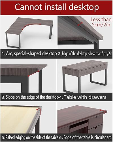 Miniatura 6 de Y&J Soporte de brazo para codo, abrazadera ergonómica de bandeja de extensión de escritorio, sin perforaciones, fácil de instalar, reduce la fatiga