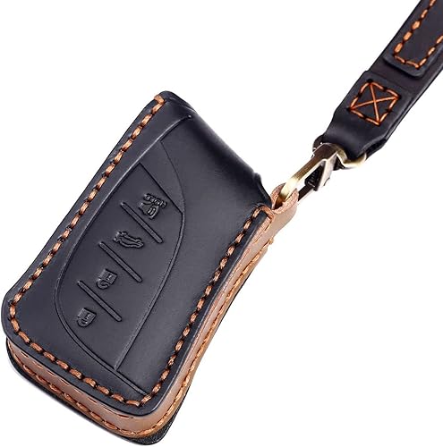 Miniatura 3 de EASYANT Funda de cuero para llavero de automóvil para Lexus ES RX 2021-2023 compatible con el nuevo Lexus LS NX, color negro