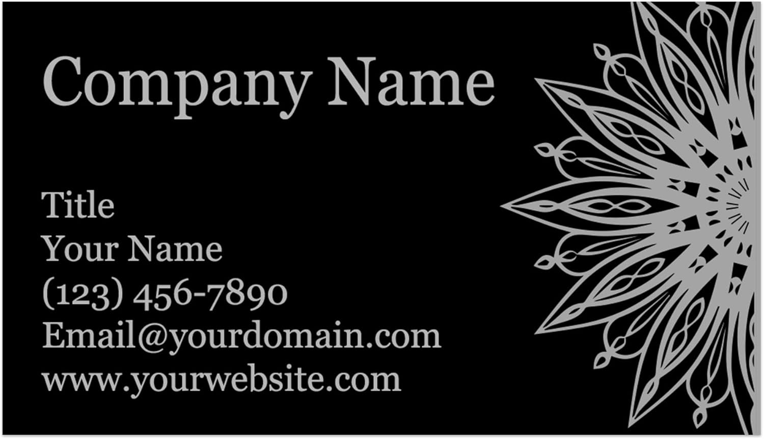 DISCOUNTCARDSTOCK.COM Black Business Cards - 100 Premium Smooth 100% Recycled Cards - 3.5" x 2" - Made in the U.S.A. (Mandala)