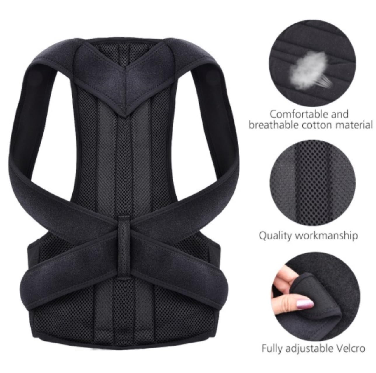 Rückenstützgürtel Leicht Volle Rückenstütze Haltungskorrektur Gürtel Schulterglätter Skoliose Buckelkorrektur Atmungsaktiv(3XL)