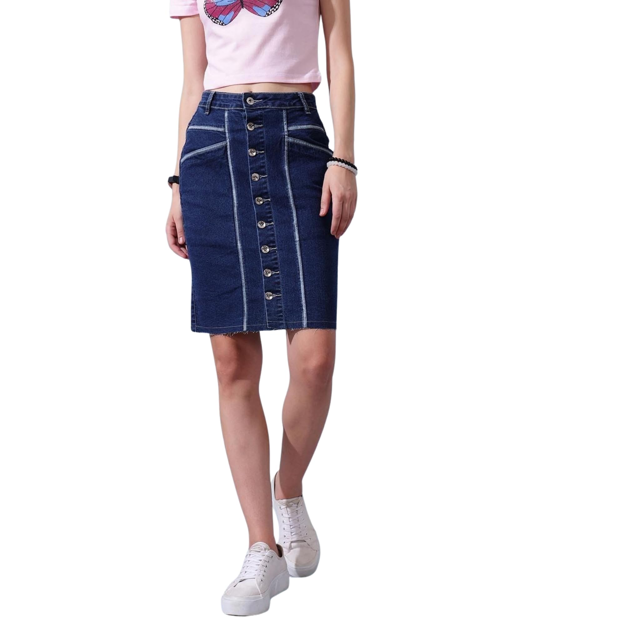 street9 Solid Women Regular Blue Skirt (SKT00009201)-picture-17