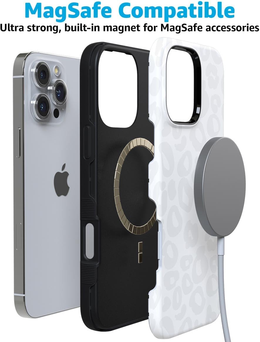 Casely iPhone 16 Pro Max Case | Into The Wild | White Snow Leopard | Bold Protective Design | MagSafe Compatible Design - Image 7