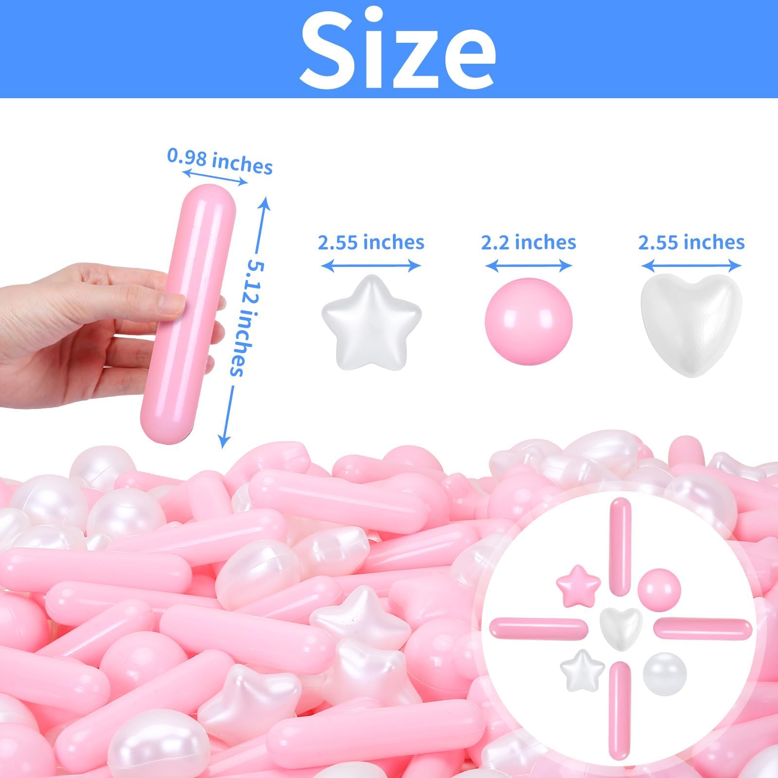 STARBOLO 150pcs Ball Pit Balls for Toddlers - Colorful Ball Pit Balls Crush Proof Plastic Toy Balls for Toddlers Girls Ball Pits, Ball Pit Play Tent, Baby Pool Water Toys
