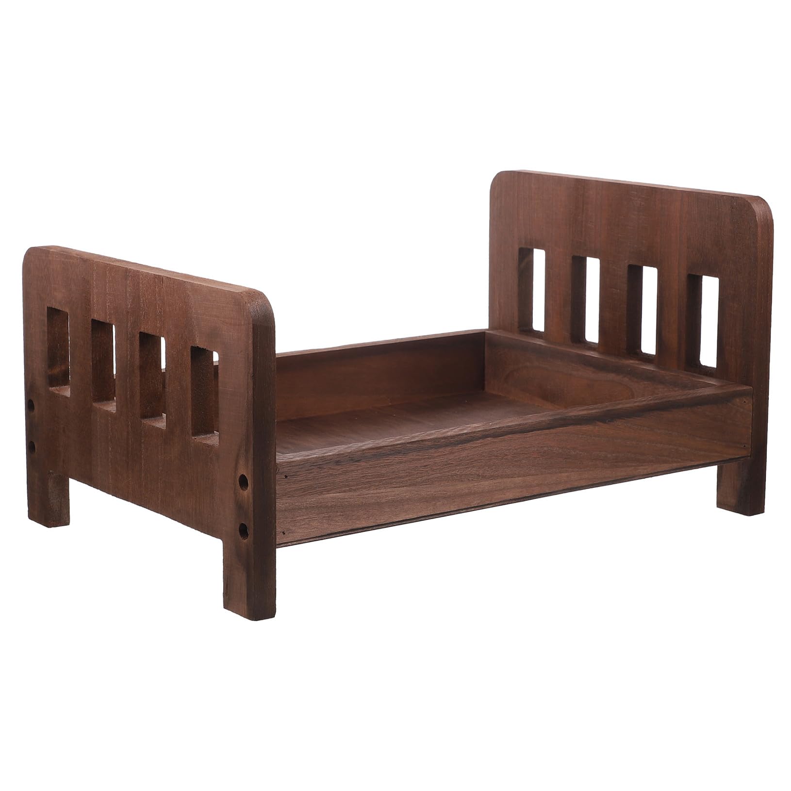 Housoutil Accesorios para Fotografía de Recién Nacidos Diseño Adorable Práctico y Resistente Cama de Madera Vintage para Sesiones de Fotos de Bebés