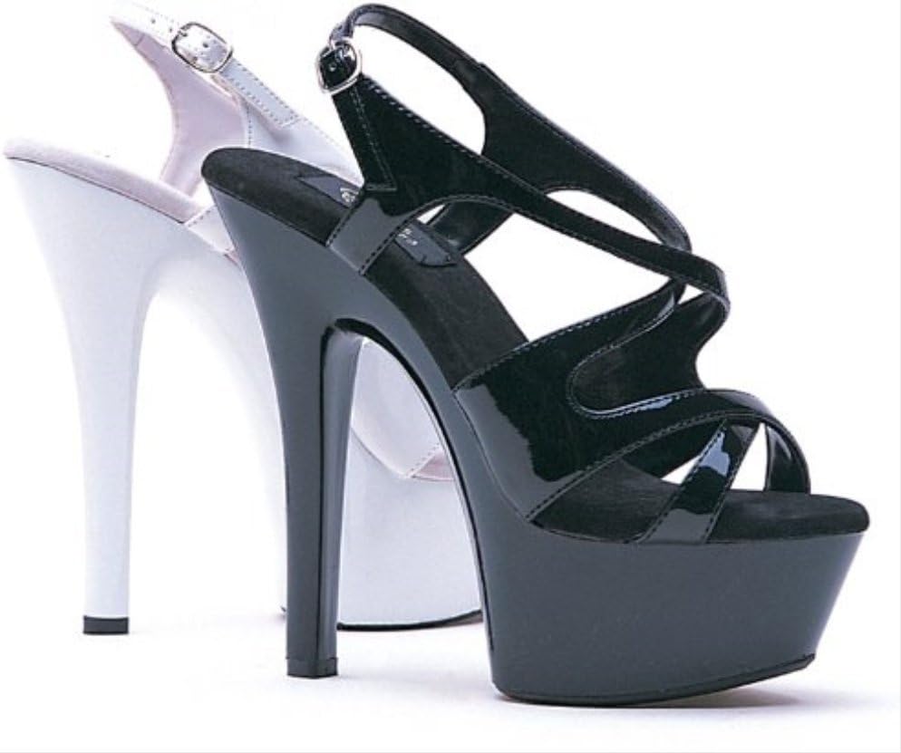 6" Heel Strapy Sandal. by Ellie(BLK,8)
