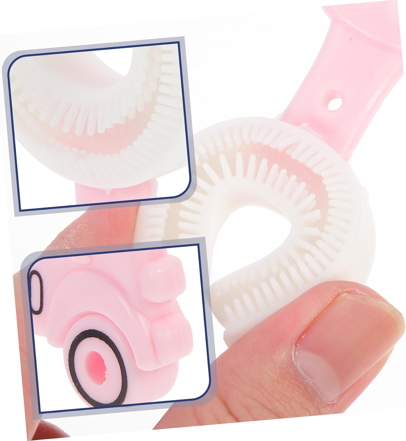 3pcs U Shaped Silicone Toothbrush Bite Resistant Teeth Cleaning Brush Ergonomic Design Lightweight Portable for Boys and Ages and Up