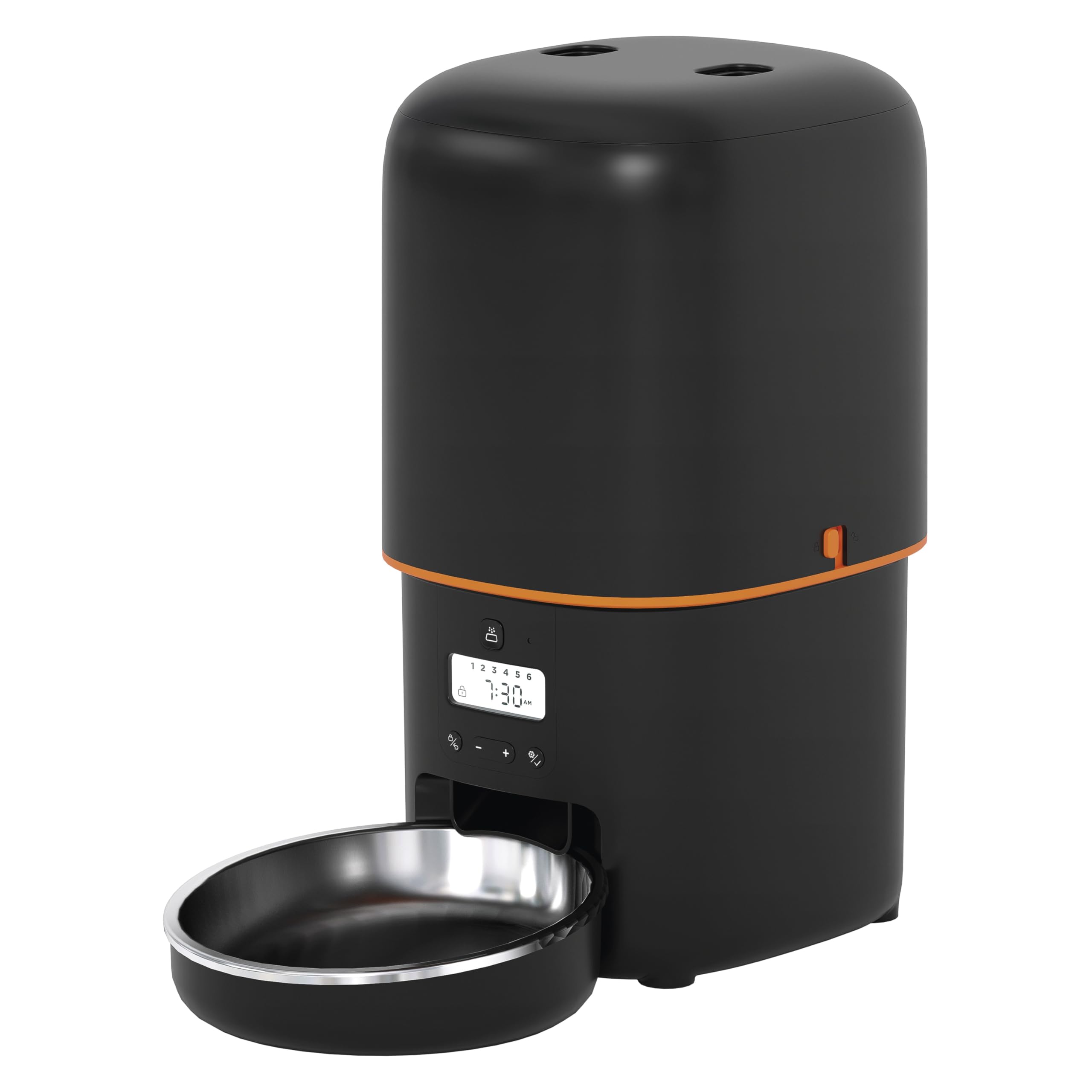 EMOS - Futterautomat 4 l - Pet Care Futterspender - Trockenfutter Automat für Katze & Hund mit Programmierbarem Timer - Futterspender mit Dosierung 1-6 Mahlzeiten pro Tag - schwarz