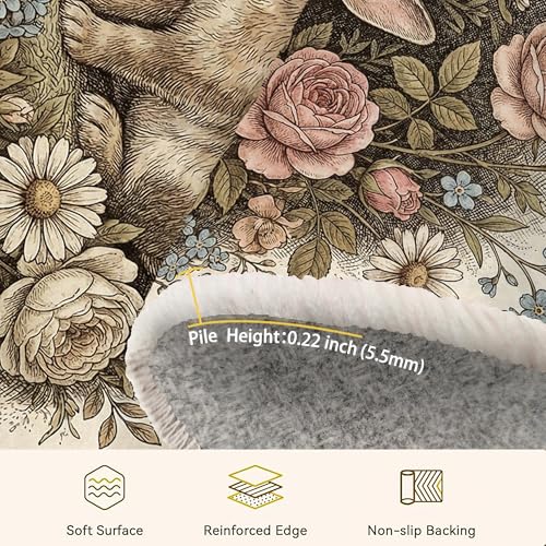 Tapis de couloir esthétique au design rustique et rose - 8