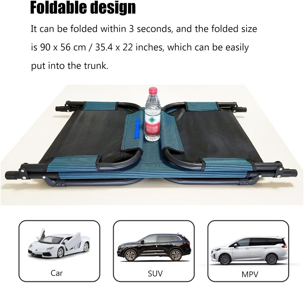 Foldable Travel Car Bed for SUV, Portable Car Camping Bed for Adult, Knitting Surface Travel Car Bed with Soft Foam Protection Strips, Holds 550 Lbs,Onecolor-163x56x38cm-A