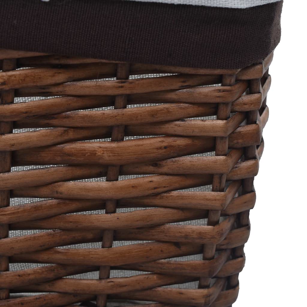 3-tlg. Korb-Set aus Weide Braun mit praktischer Aufbewahrung, vielseitig einsetzbar als Organizer, Wäschekorb oder Ablagesystem für Haushalt, Küche, Bad und Kinderzimmer