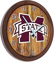 Vista 230 de The Fan-Brand NCAA Oklahoma Sooners: Faux Barrel Top Wall Clock Sports Team Bar Sign Décor - Home Man Cave, Party Decoration - Made On Demand