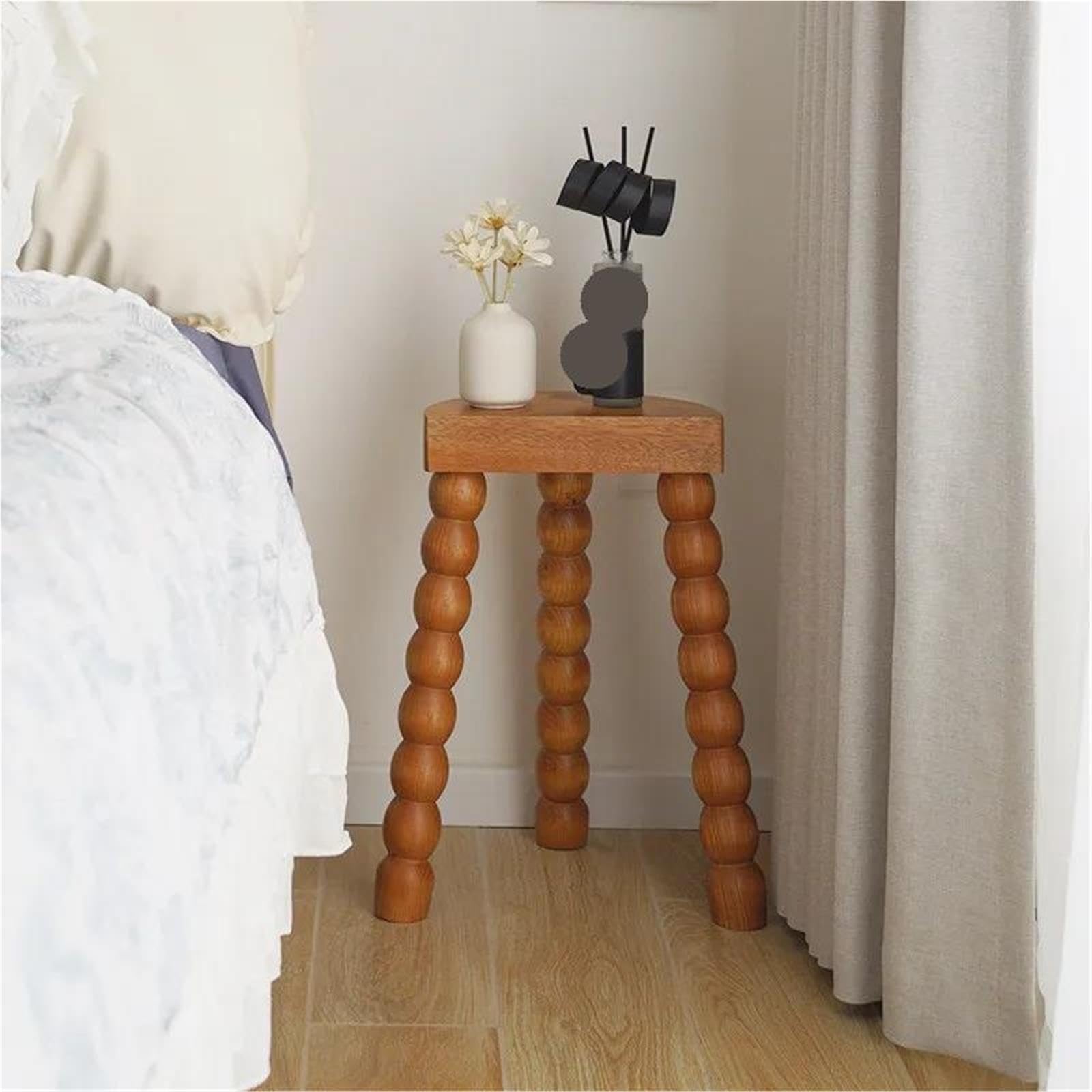 Table D'appoint Antique De Tabouret Bas Rétro en Bois Massif