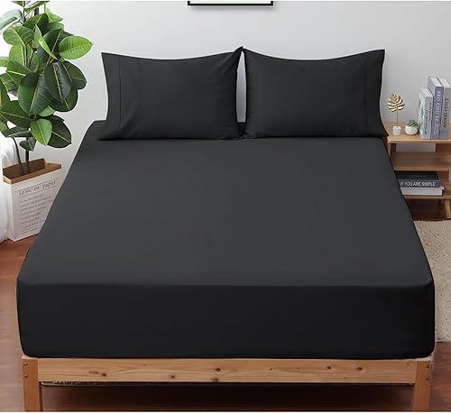 Sábana bajera de algodón egipcio tamaño individual de 400 hilos, con bolsillo profundo de 16 pulgadas, sábana bajera de algodón egipcio, resistente