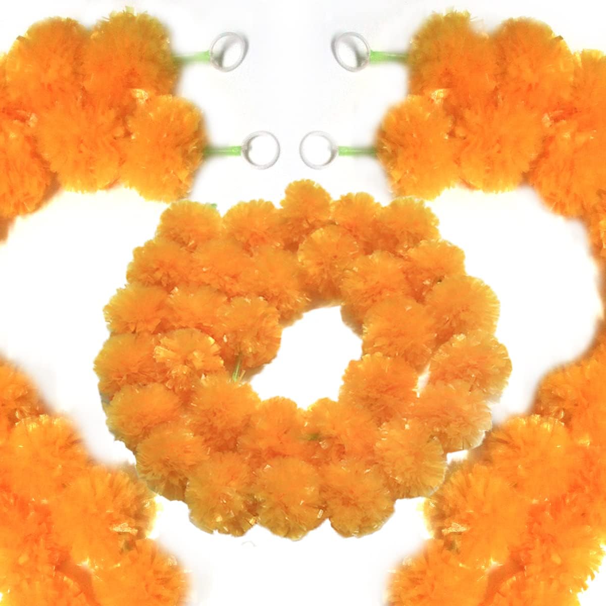 Buy 5 Pcs Marigold Garland 4.7ft Long Artificial Orange Marigold Flower