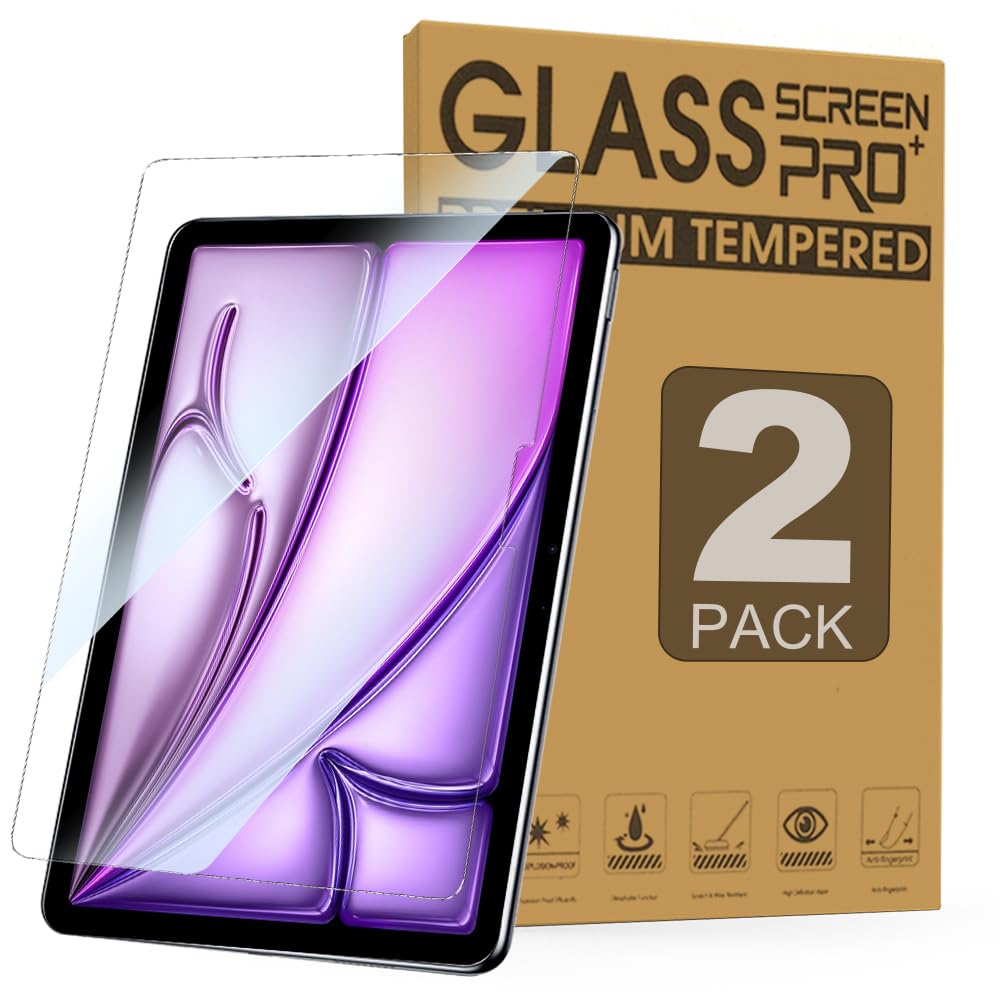 Junfire[2Packs] Anti Blue Light Screen Protector for iPad Air 6th Gen 11 inch M2 2024, iPad Air11 Tempered Glass Screen Protector with 9H Hardness/Bubble Free/Anti Glare