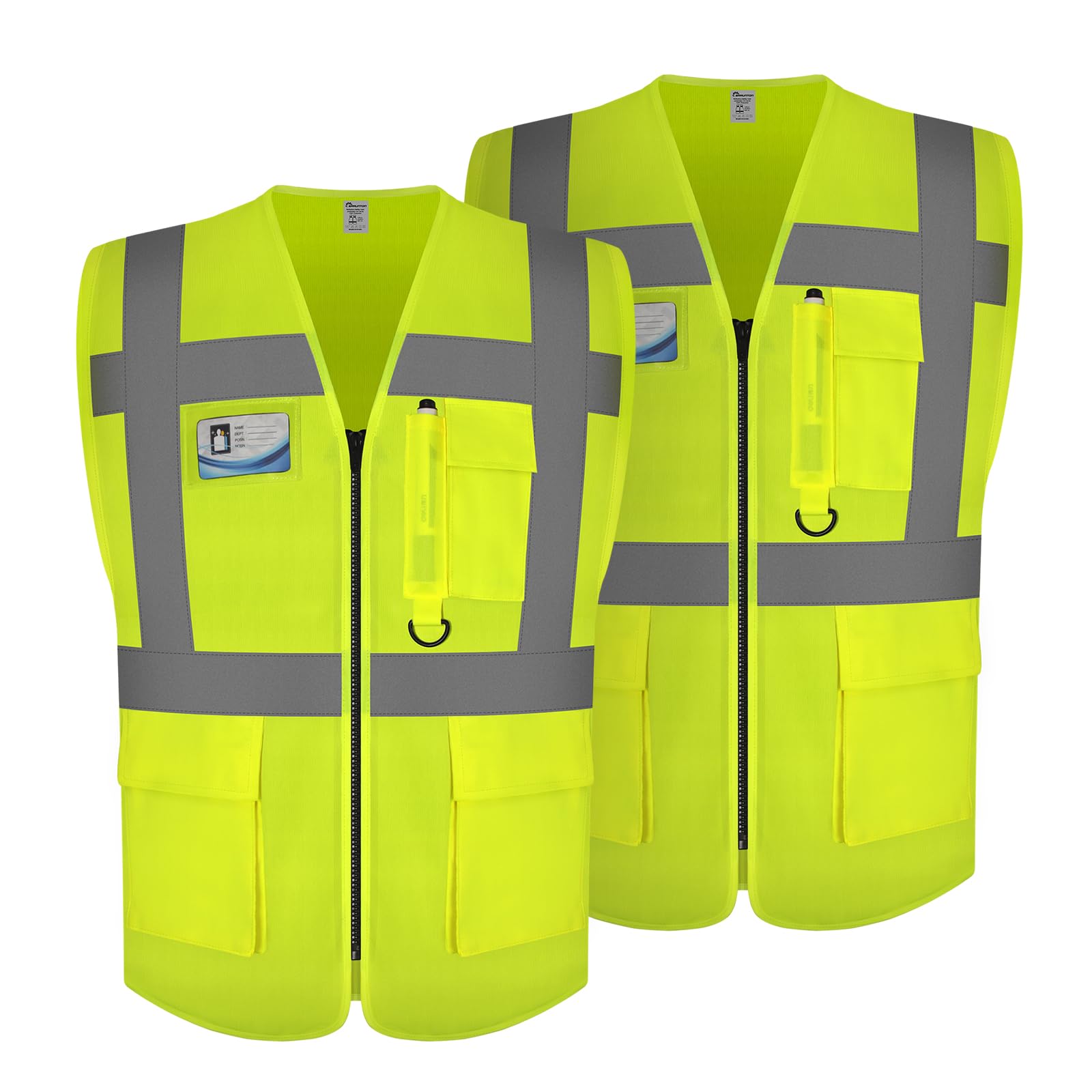 Graunton High Visibility Safety Vest, Hi Vis Vests for Men women, High Vis Vests for traffic management, Public Safety, Transport, Meets ANSI/ISEA Standards,โUK1-Yellow, 2XL 2 PCS. โ image 1