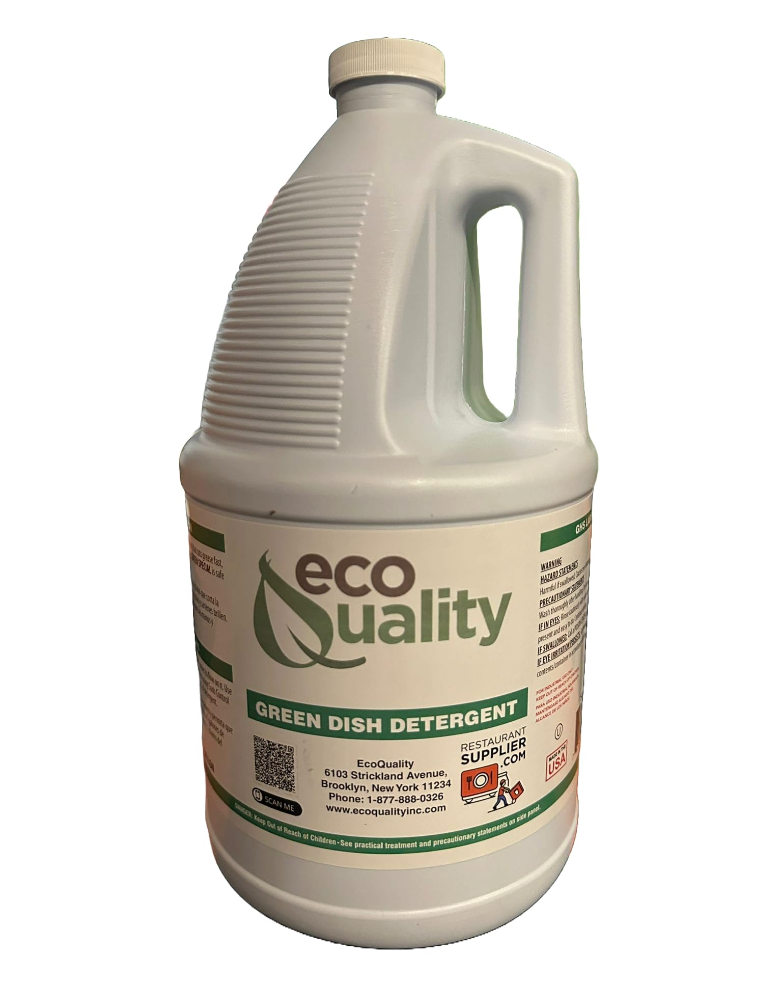 EcoQuality Green Dish Soap, Professional Detergent Liquid Pot and Pan Cleaner, Commercial, Light or Heavy Use, Concentrated, Food Service, Restaurants, (2)