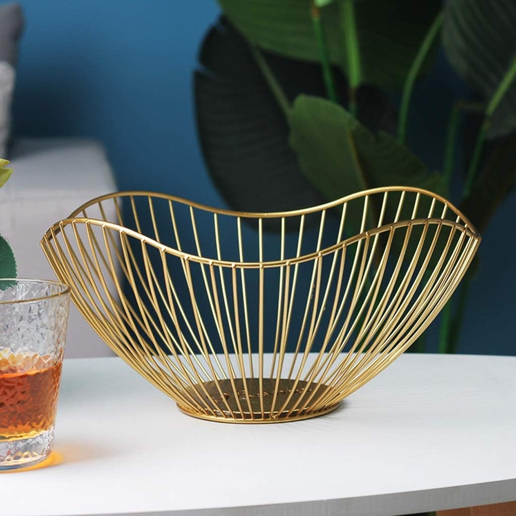 Amazon 鍛造アイアンクリエイティブフルーツバスケットリビングルームホームコーヒーテーブルモダンフルーツボウルスナック収納ノルディック