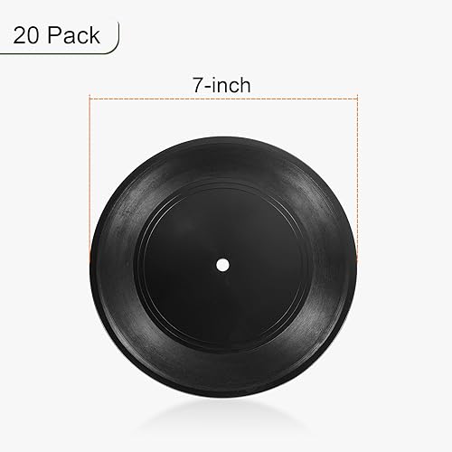 Miniatura 9 de PATIKIL Discos de vinilo en blanco, 12 pulgadas, paquete de 20 discos de vinilo falsos para decoración estética de pared, discos decorativos para