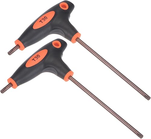 Llave Torx a prueba de manipulaciones, T30 Torx, llave de estrella con mango en T de acero S2 negro (aplicaciones para reparación básica del hogar y