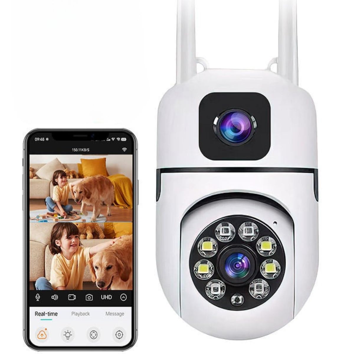 COUNTRYCAM 3MP Full HD Smart WiFi CCTV Dome Bulb Camera, 360° Pan Tilt, View & Talk, Motion Detection, Night Vision, 128GB SD Card Support (Card Not Included) for Home & Office (Dual Lens Mini Dome)-image-27