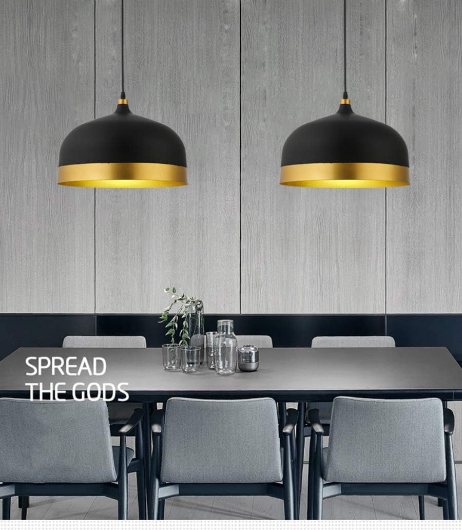 13" Retro Industrial Style Pendant Light, Black and Gold Vintage Style Shade, Adjustable Length for Kitchen Island, Restaurants bar, Dining Room
