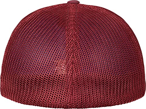 Image of Flexfit Trucker Mesh Fitted Cap | 6-Panel, Mid-Profile, Stretchable Mesh Backing, Flexfit Sweatband, Curved Visor, Silver Undervisor