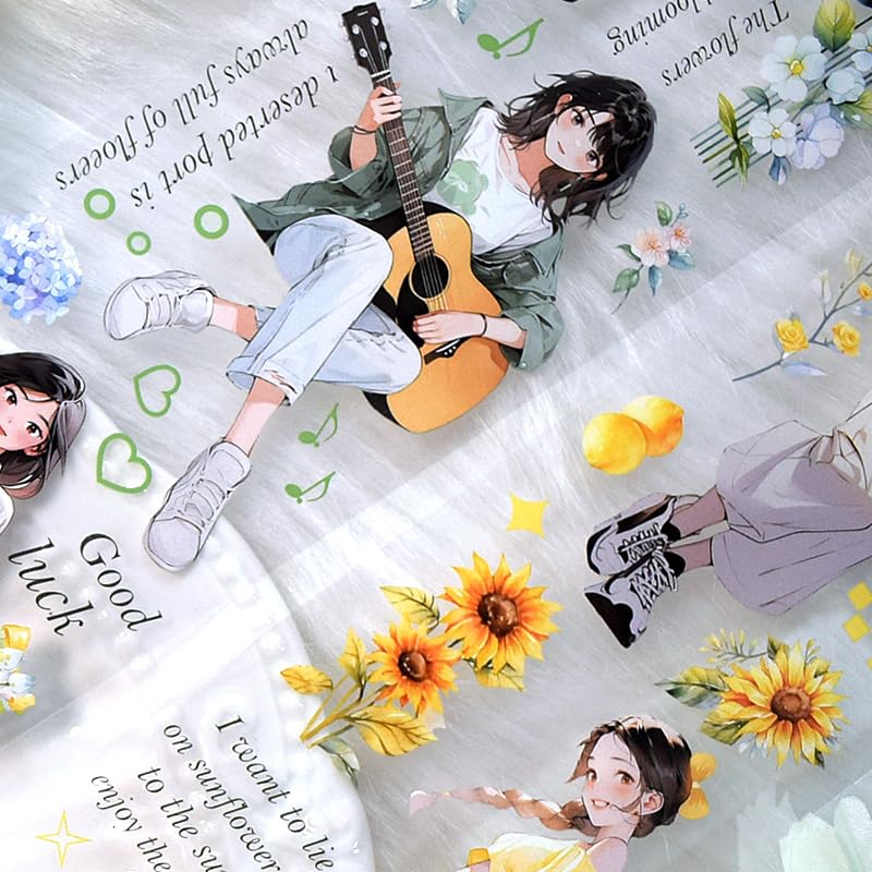 Image of New Popular PET Tape Modern Girls Collage Glossy Washi Tape for Decoration Small Fresh Flower Materials (90727)