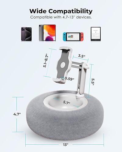 Miniatura 3 de Viozon Almohada con soporte para tablet, compatible con teléfono/tableta de 4.7 a 13 pulgadas, iPad, iPhone, Samsung, Google, Kindle, soporte de