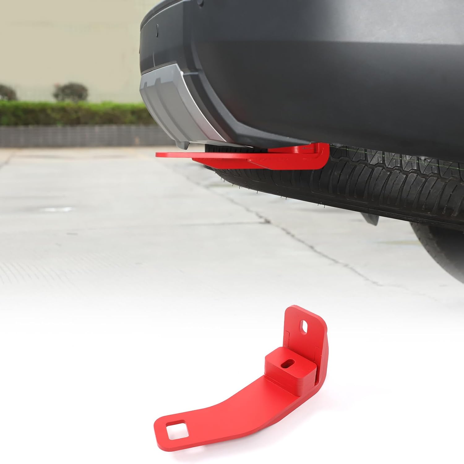 Car Tow Hook Tow Hitch Ring Compatible with Toyota Land Cruiser 250 Prado J250 LC250 2024 2025,Carbon Steel Rear Bumper Tow Ring Pull Ring Auto Recovery Points Hooks Tow Hook Accessories 1PCS (Red)