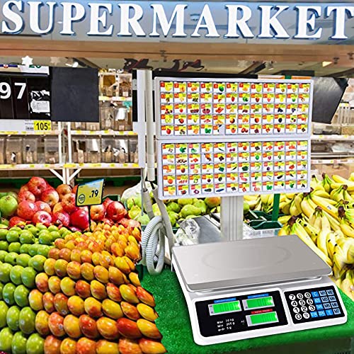 Kedy 66Lb Digital Price Scale, Electronic Price Computing Scale, Lcd Digital Commercial Food Scale, Produce Scales Digital Weight, Built-In Rechargeable Battery & Us Power Cord #TOP7