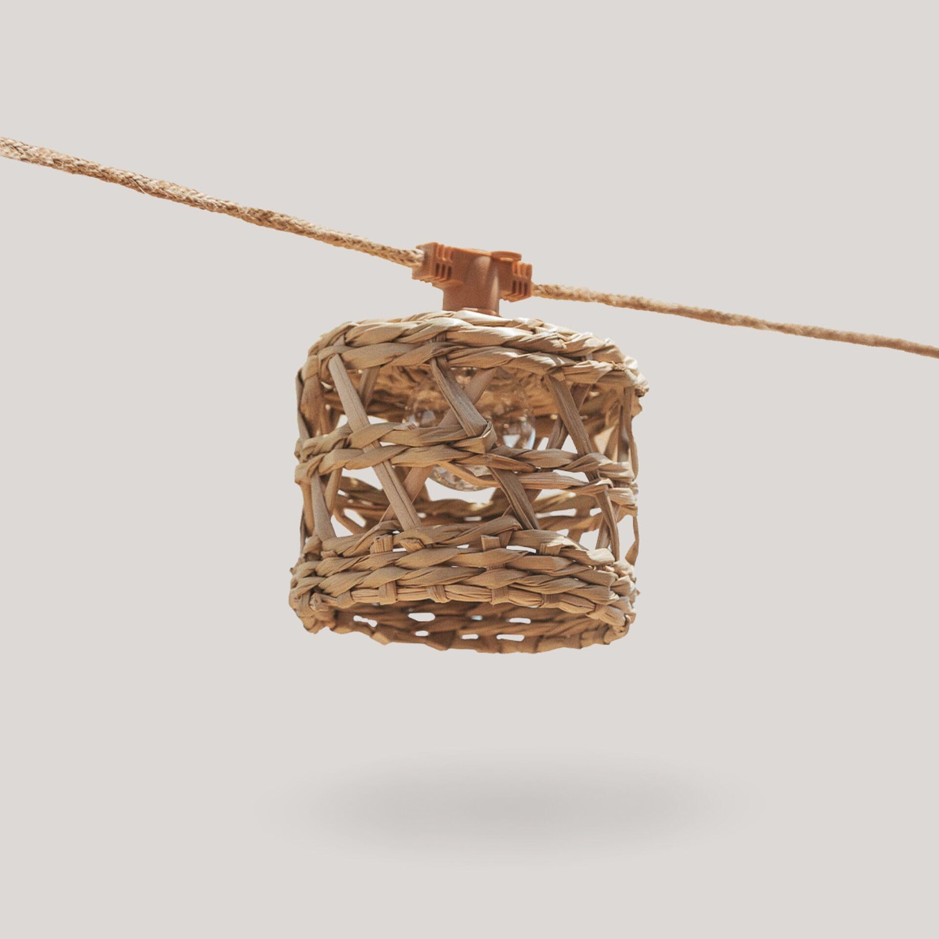 Solar + wiederaufladbare Batterie Outdoor-Lichterkette Alba Jute-Kabel 4,8 m 10 x LED organisches Fasermaterial 35 Lumen Glühbirnen