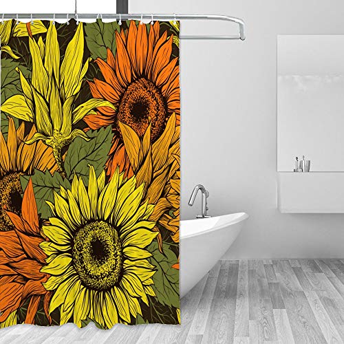 Rideau de douche imperméable et lavable en machine avec crochets