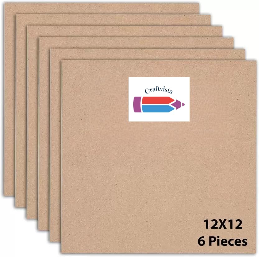 Craftvista 6 Piece A4 Size MDF Boards for Art and Craft, Wood MDF Sheets for Craft Work, DIY MDF Cutouts (12 x 12 MDF Board) 5mm.-image-22