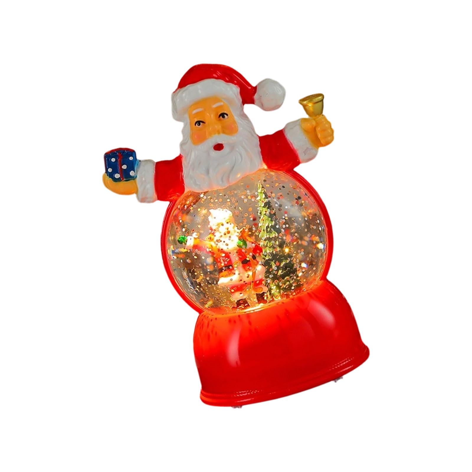 Decorazioni per la tavola Natale Lanterna acqua con musica, display illuminato con glitter, alimentato tramite USB o batteria Accento natalizio Lanterna acqua natalizia Decorazione con da USB