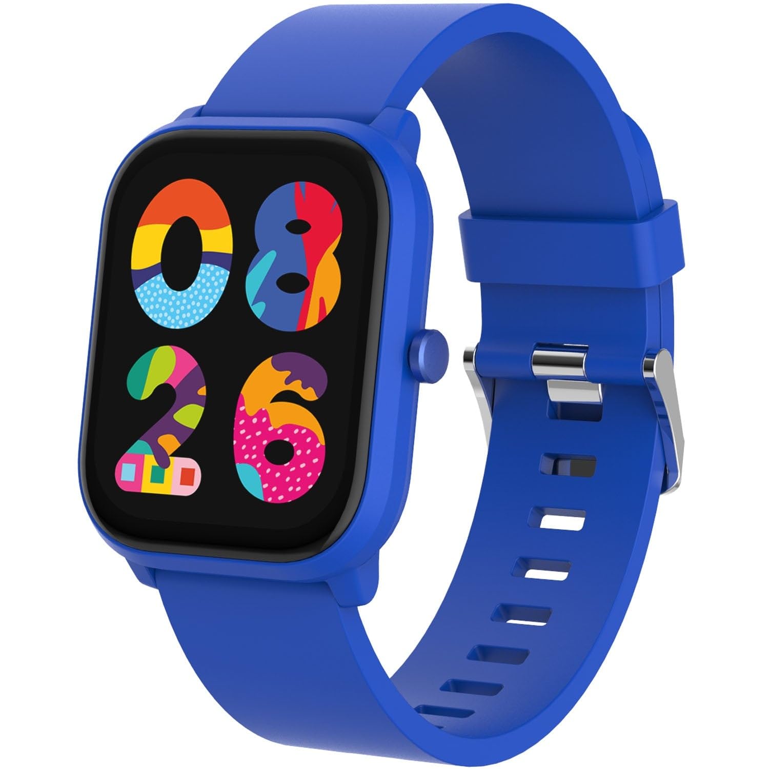 Celly, Children's Smartwatch with Silicone Strap, Heart Rate Monitor, Pedometer, Games, Bluetooth, Fit4Kid Dedicated App, Battery Life Up to 4 Days, Blue