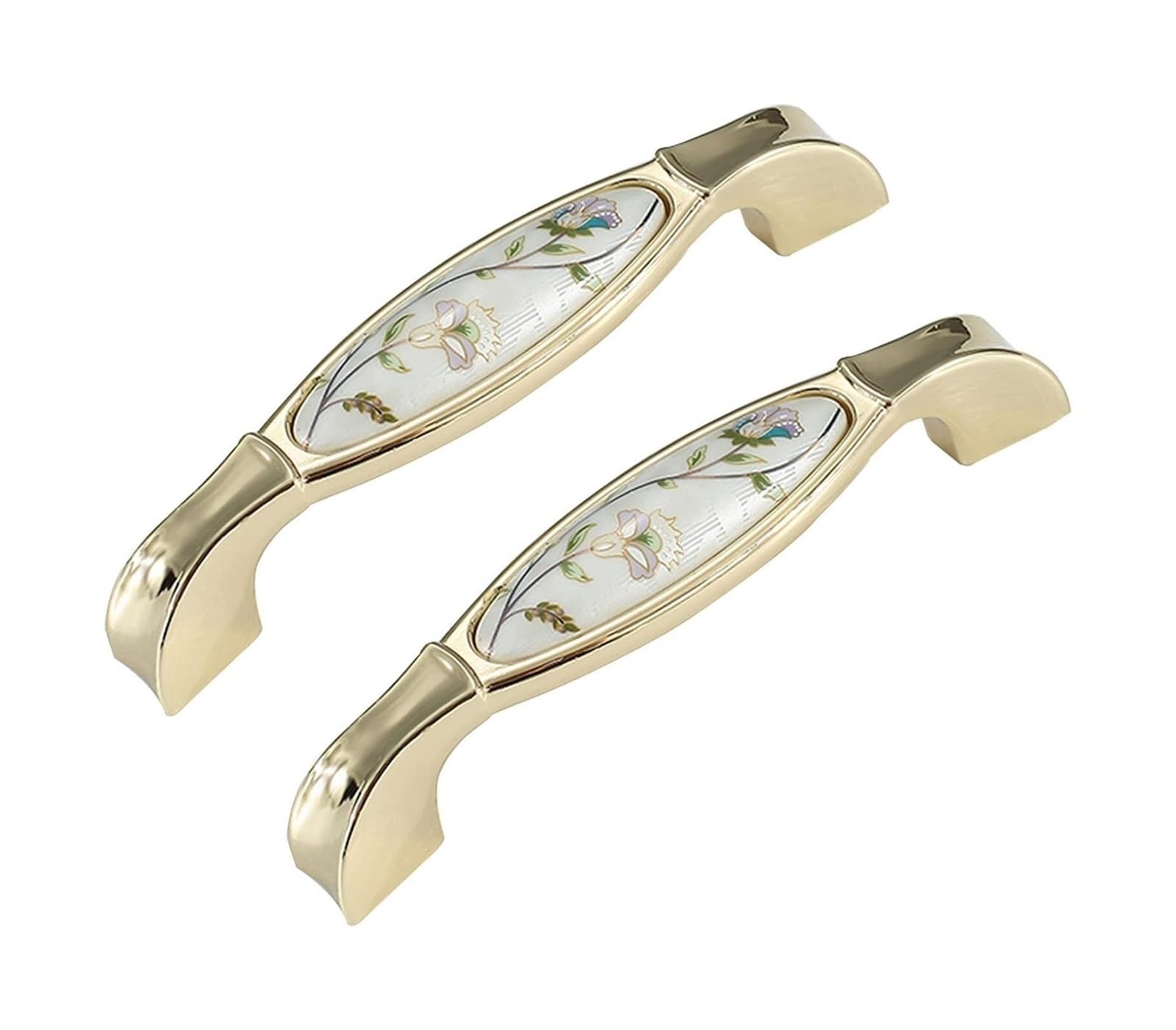 Opeximatun Kitchen Cupboard Handles, Zinc Alloy Ceramic Cabinet Drawer Handles 2 Pack(Hole Distance 128mm)